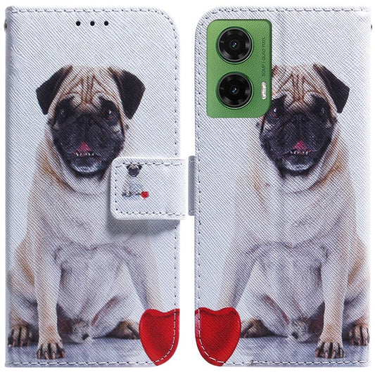 For Motorola Moto G35 5G Wallet Case Pattern Print Leather Phone Cover - Dog
