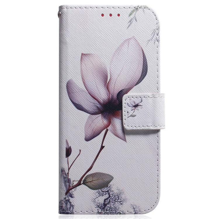 For Motorola Moto G35 5G Wallet Case Pattern Print Leather Phone Cover - Pink Flower