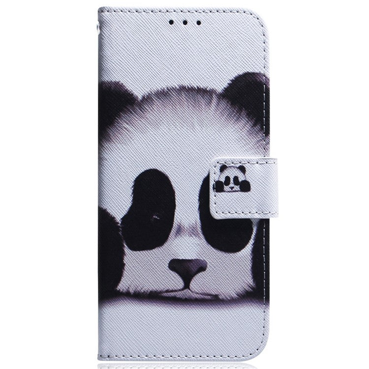 For Motorola Moto G35 5G Wallet Case Pattern Print Leather Phone Cover - Panda