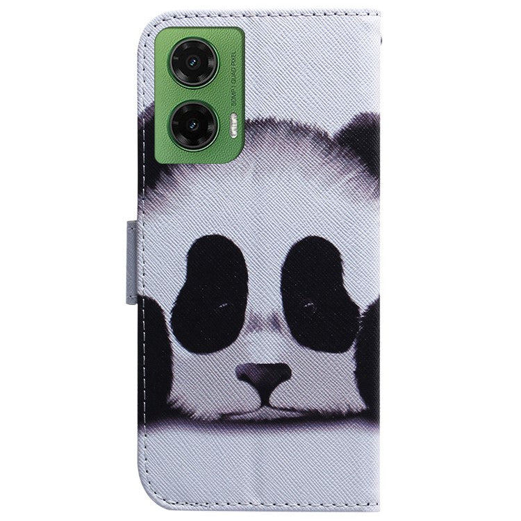 For Motorola Moto G35 5G Wallet Case Pattern Print Leather Phone Cover - Panda