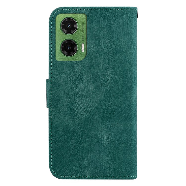 For Motorola Moto G35 5G Wallet Case Tiger Imprint Leather Shockproof Phone Cover - Green