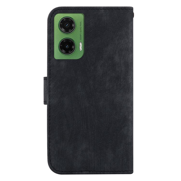 For Motorola Moto G35 5G Wallet Case Tiger Imprint Leather Shockproof Phone Cover - Black