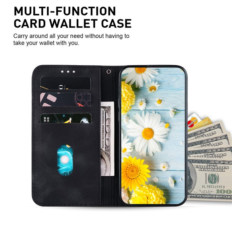 For Motorola Moto G35 5G Case Lily Flower Imprint Leather Phone Cover with Stand - Black