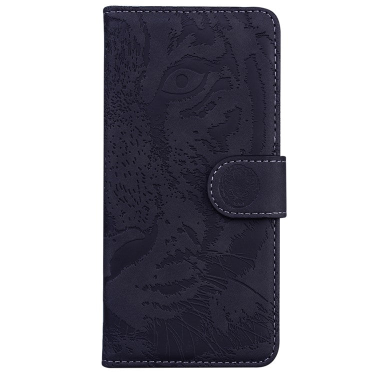 For Motorola Moto G35 5G Case Tiger Imprint Leather Wallet Phone Cover - Black