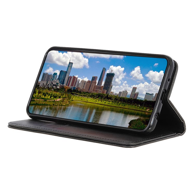 For Motorola Moto G35 5G Case Split Leather Flip Wallet Phone Cover - Black