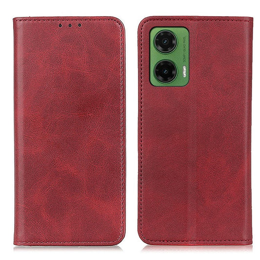 For Motorola Moto G35 5G Case Split Leather Flip Wallet Phone Cover - Red