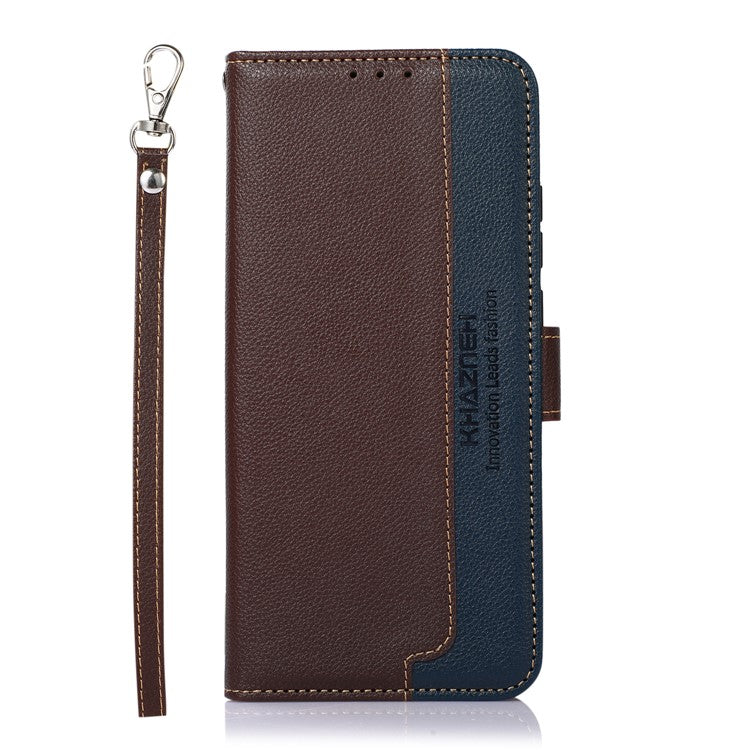 KHAZNEH For Motorola Moto G35 5G Case RFID Blocking Wallet PU Leather Phone Cover - Brown