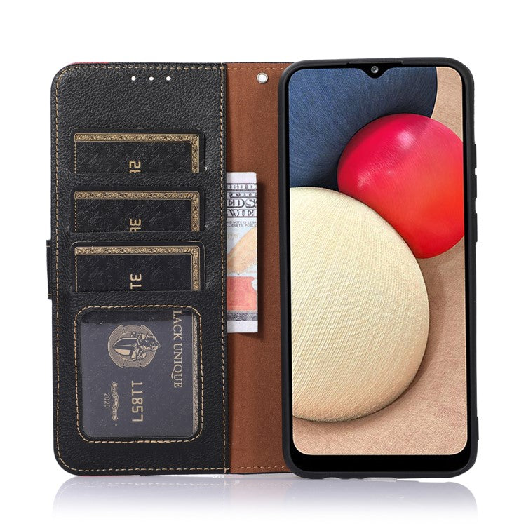 KHAZNEH For Motorola Moto G35 5G Case RFID Blocking Wallet PU Leather Phone Cover - Black