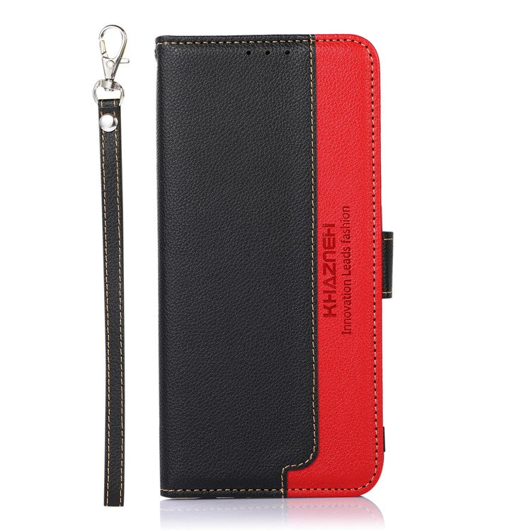 KHAZNEH For Motorola Moto G35 5G Case RFID Blocking Wallet PU Leather Phone Cover - Black