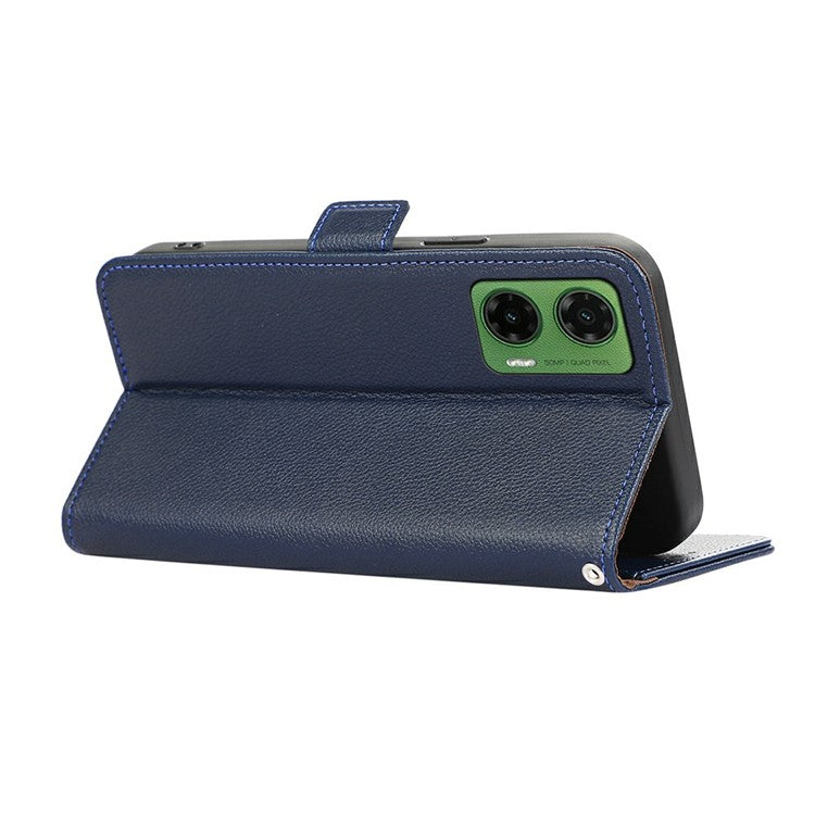 ABEEL For Motorola Moto G35 5G Case Litchi Texture Leather RFID Blocking Phone Cover - Blue