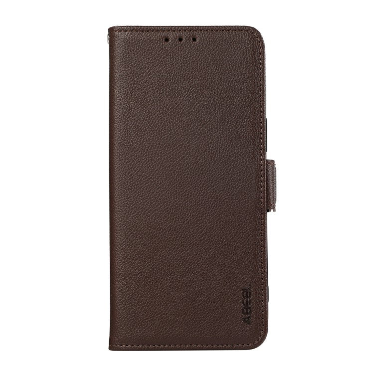 ABEEL For Motorola Moto G35 5G Case Litchi Texture Leather RFID Blocking Phone Cover - Brown
