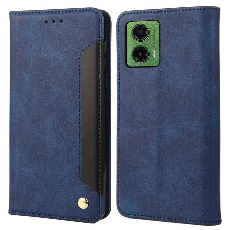 For Motorola Moto G35 5G Case PU Leather Shockproof Protection Wallet Phone Cover - Blue