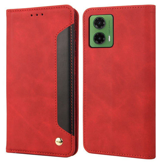 For Motorola Moto G35 5G Case PU Leather Shockproof Protection Wallet Phone Cover - Red