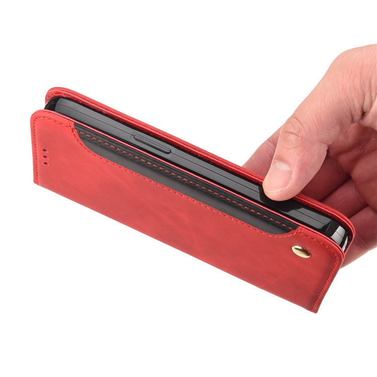 For Motorola Moto G35 5G Case PU Leather Shockproof Protection Wallet Phone Cover - Red