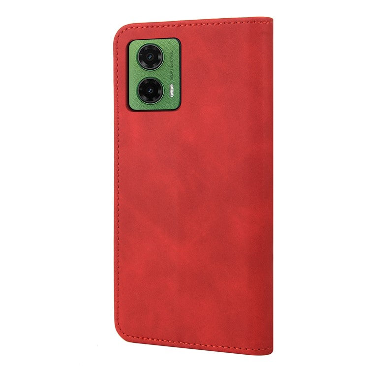 For Motorola Moto G35 5G Case PU Leather Shockproof Protection Wallet Phone Cover - Red