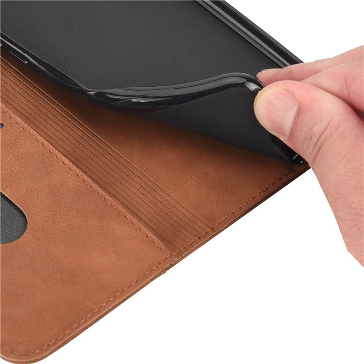 For Motorola Moto G35 5G Case PU Leather Shockproof Protection Wallet Phone Cover - Brown