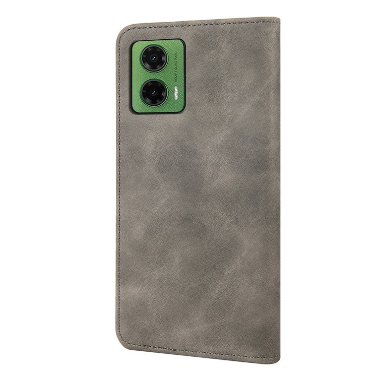 For Motorola Moto G35 5G Case PU Leather Shockproof Protection Wallet Phone Cover - Grey