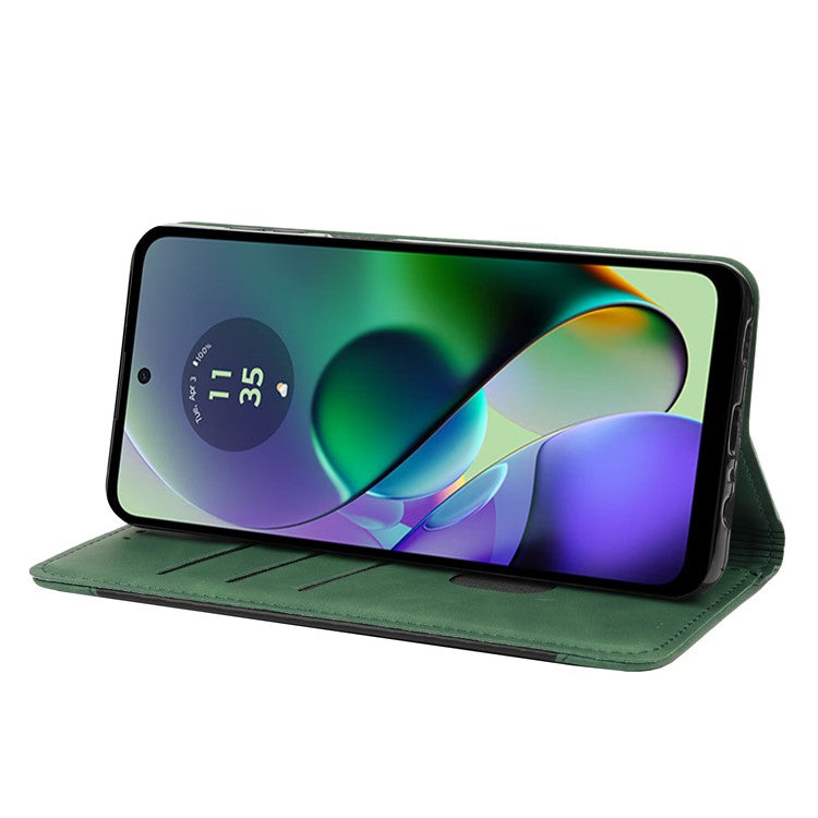For Motorola Moto G35 5G Case PU Leather Shockproof Protection Wallet Phone Cover - Green