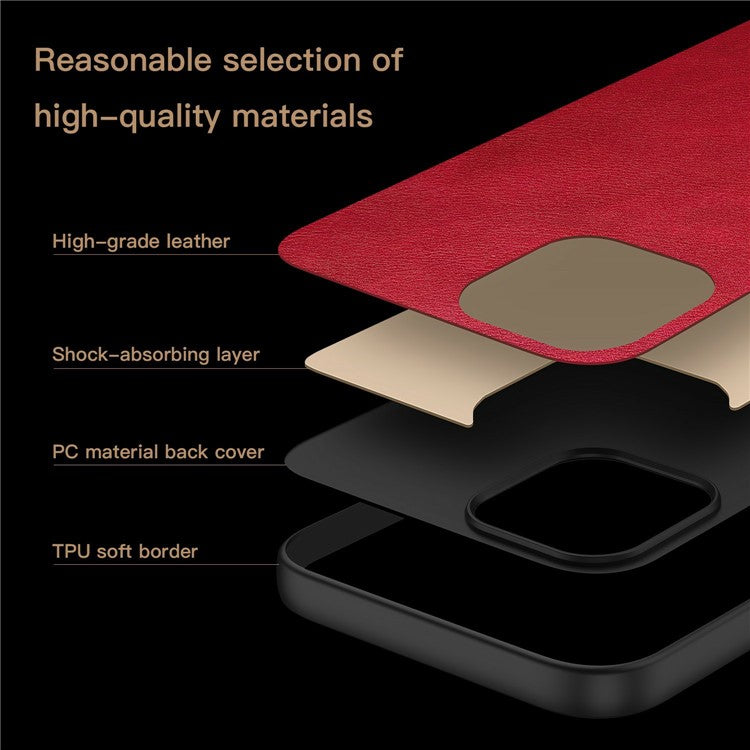 For Motorola Moto G35 5G Case Retro Leather Coated PC+TPU Phone Cover - Red