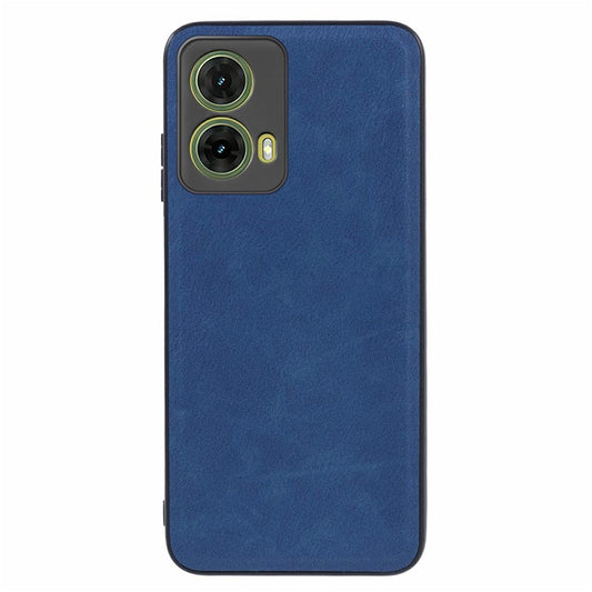 For Motorola Moto G35 5G Case Retro Leather Coated PC+TPU Phone Cover - Blue