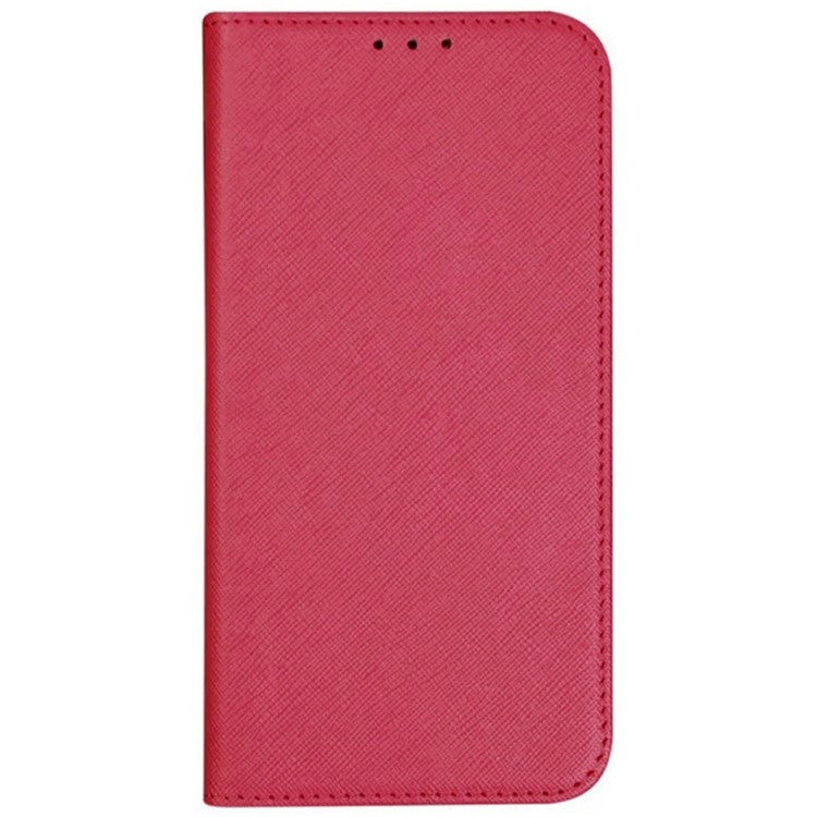 For Motorola Moto G35 5G Case Cross Texture Leather Phone Cover Hidden Magnetic - Pink