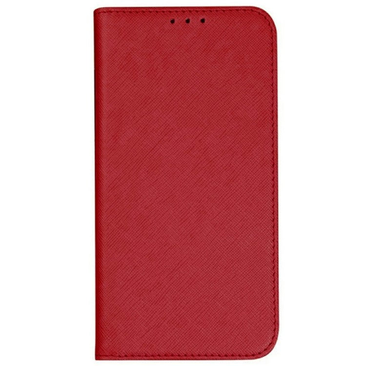 For Motorola Moto G35 5G Case Cross Texture Leather Phone Cover Hidden Magnetic - Red
