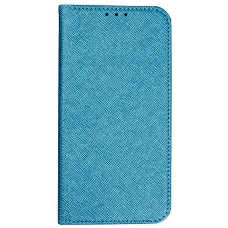 For Motorola Moto G35 5G Case Cross Texture Leather Phone Cover Hidden Magnetic - Sky Blue