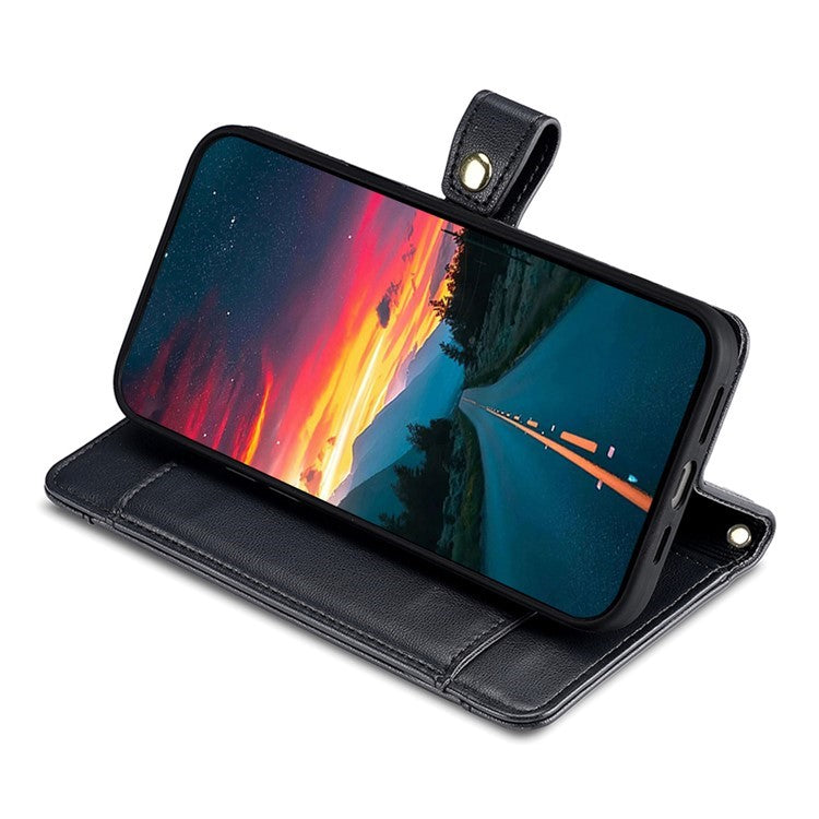 For Motorola Edge (2024) 5G Case PU Leather Crossbody Phone Cover with Zipper Pocket Wallet - Black