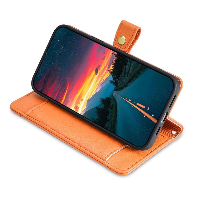 For Motorola Edge (2024) 5G Case PU Leather Crossbody Phone Cover with Zipper Pocket Wallet - Orange