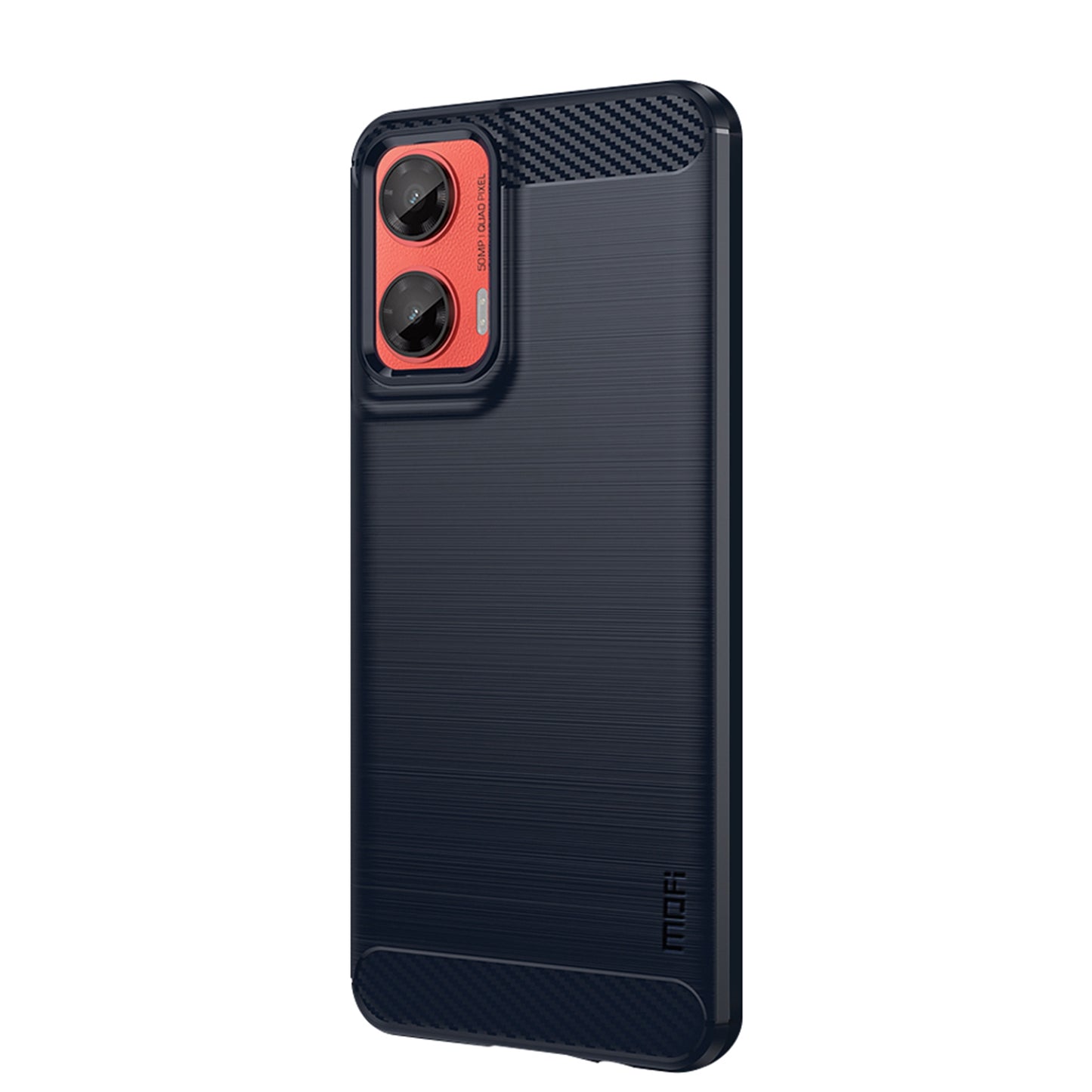 For Motorola Moto G35 5G Case MOFI JK TPU Series-1 Carbon Fiber Texture TPU Soft Phone Cover - Blue