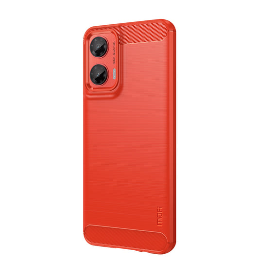 For Motorola Moto G35 5G Case MOFI JK TPU Series-1 Carbon Fiber Texture TPU Soft Phone Cover - Red