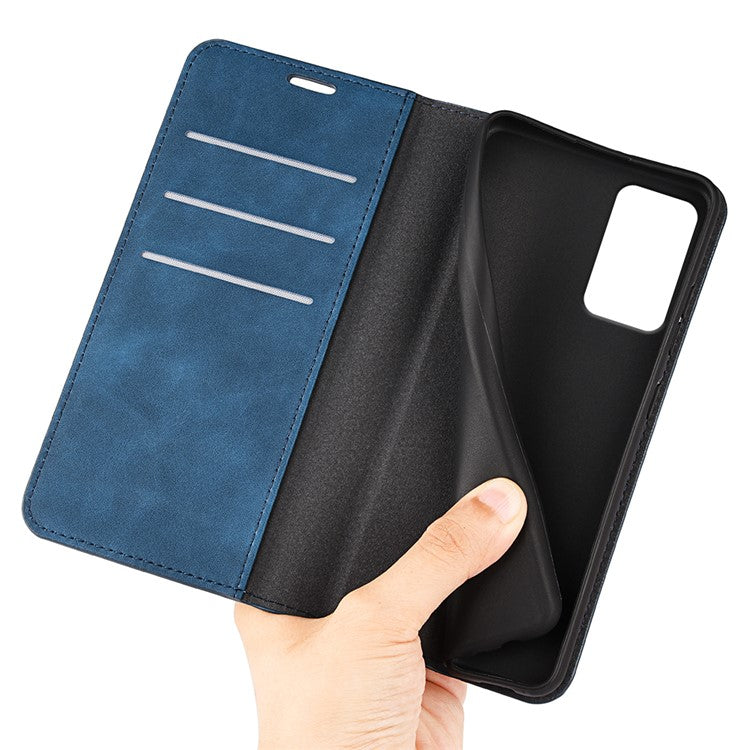 For Motorola Moto G35 5G Case Skin-Touch Leather Wallet Phone Cover - Blue