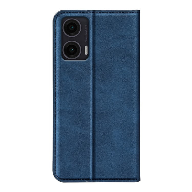 For Motorola Moto G35 5G Case Skin-Touch Leather Wallet Phone Cover - Blue