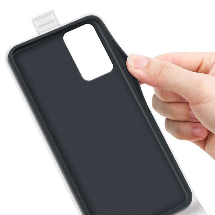 For Motorola Moto G35 5G Case with Card Slots Vertical Flip Leather Phone Cover - White