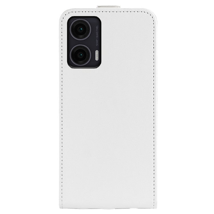 For Motorola Moto G35 5G Case with Card Slots Vertical Flip Leather Phone Cover - White