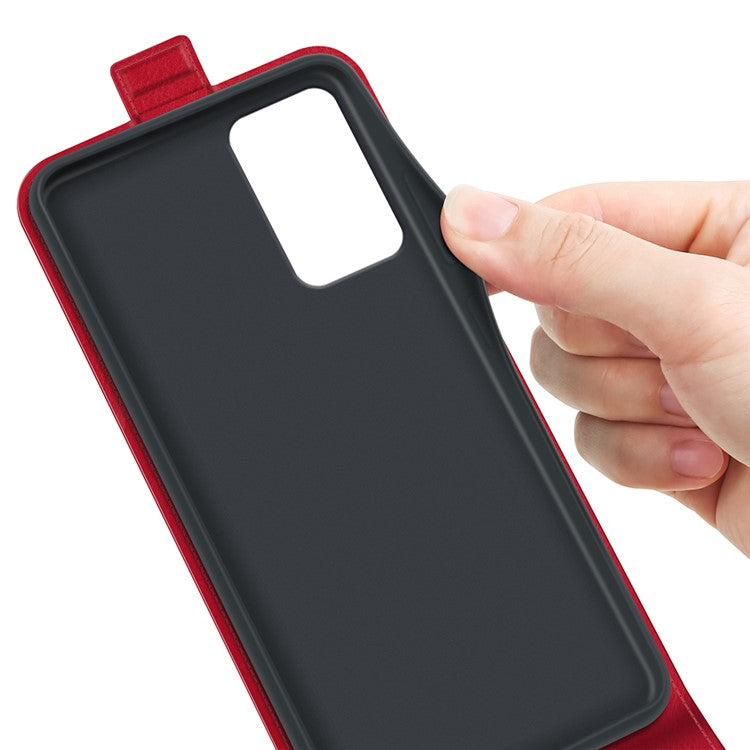For Motorola Moto G35 5G Case with Card Slots Vertical Flip Leather Phone Cover - Red