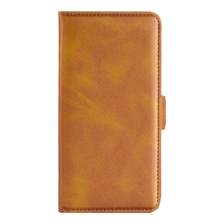 For Motorola Moto G35 5G Stand Case Calf Texture Leather Wallet Phone Cover - Yellow