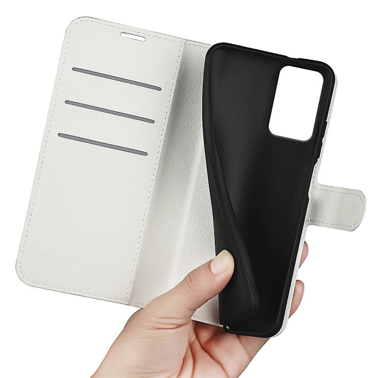 For Motorola Moto G35 5G Case Litchi Texture Shockproof Leather Wallet Phone Cover - White
