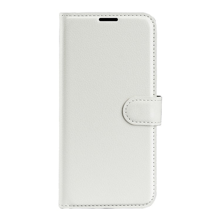 For Motorola Moto G35 5G Case Litchi Texture Shockproof Leather Wallet Phone Cover - White
