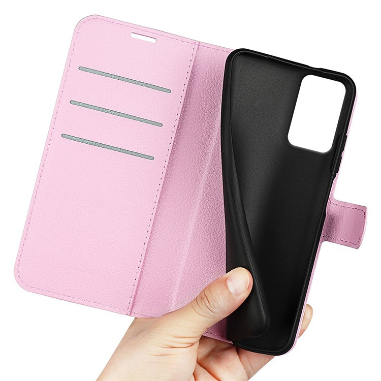 For Motorola Moto G35 5G Case Litchi Texture Shockproof Leather Wallet Phone Cover - Pink