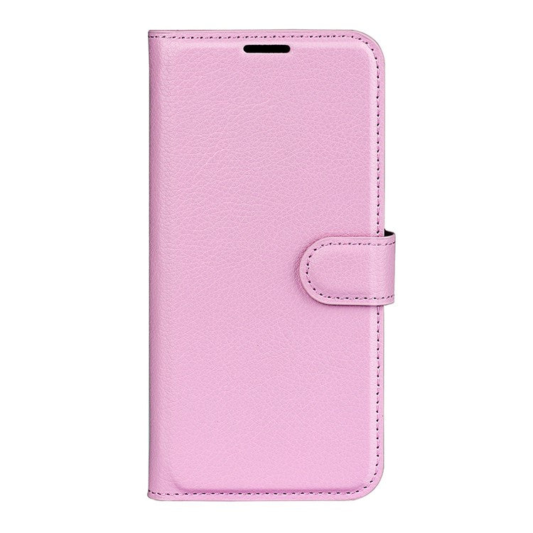 For Motorola Moto G35 5G Case Litchi Texture Shockproof Leather Wallet Phone Cover - Pink