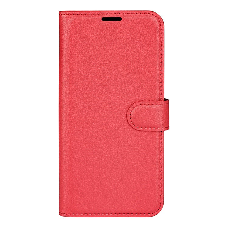 For Motorola Moto G35 5G Case Litchi Texture Shockproof Leather Wallet Phone Cover - Red