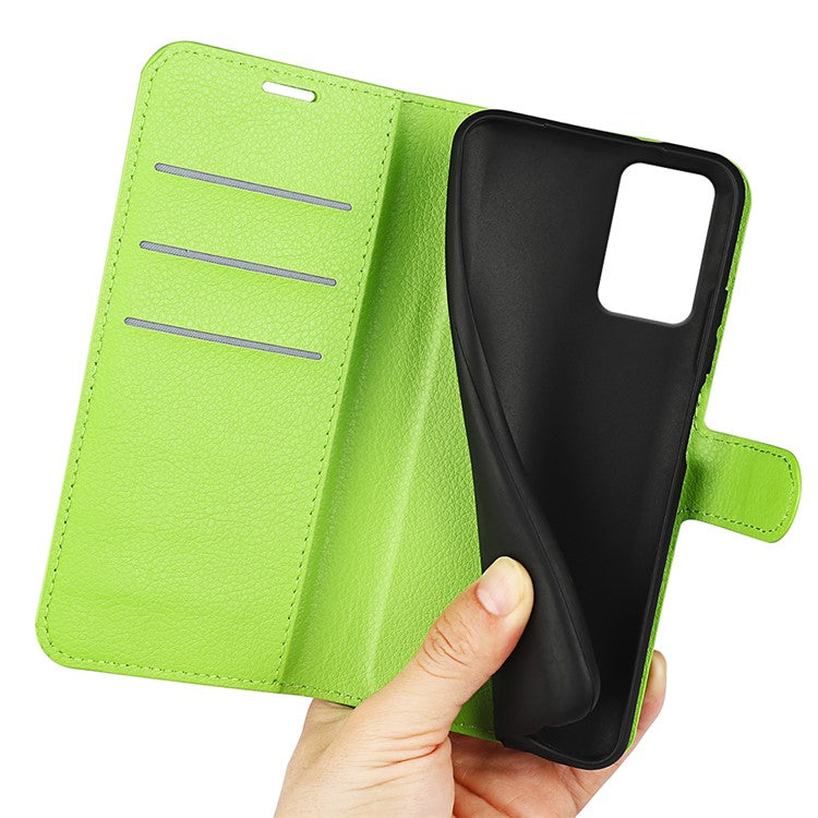 For Motorola Moto G35 5G Case Litchi Texture Shockproof Leather Wallet Phone Cover - Green