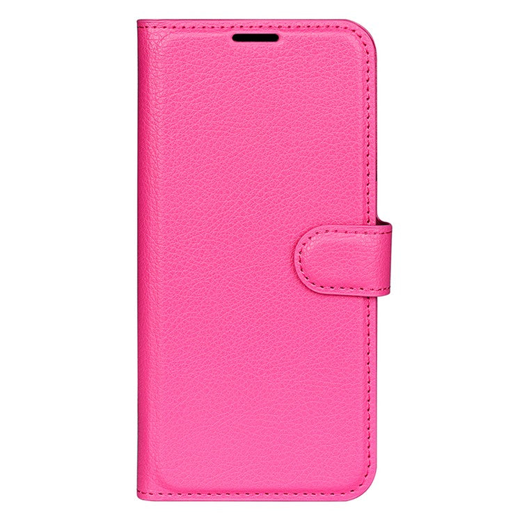 For Motorola Moto G35 5G Case Litchi Texture Shockproof Leather Wallet Phone Cover - Rose