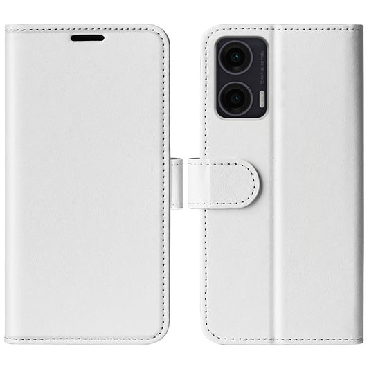 For Motorola Moto G35 5G Wallet Case Crazy Horse Texture Stand Leather Phone Cover - White