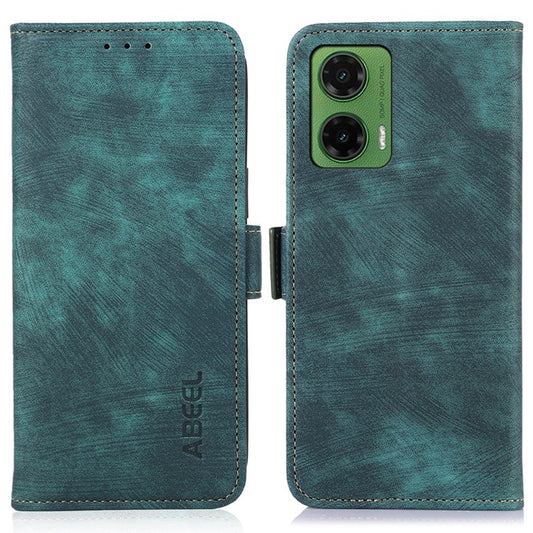 ABEEL For Motorola Moto G35 5G Case Retro Leather Phone Cover Wallet Stand View - Green
