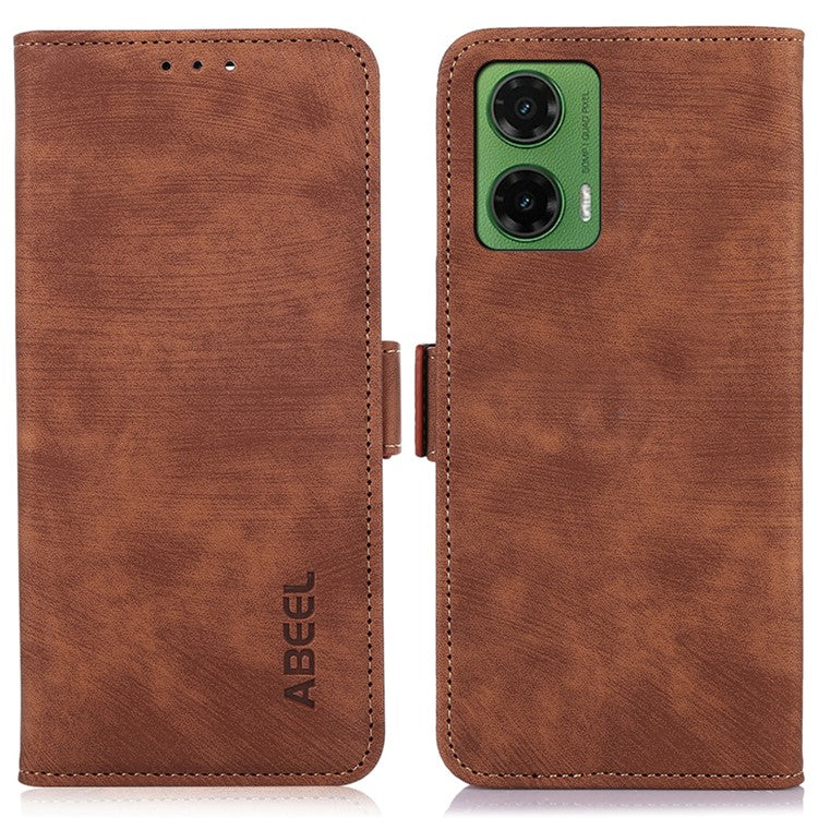ABEEL For Motorola Moto G35 5G Case Retro Leather Phone Cover Wallet Stand View - Brown