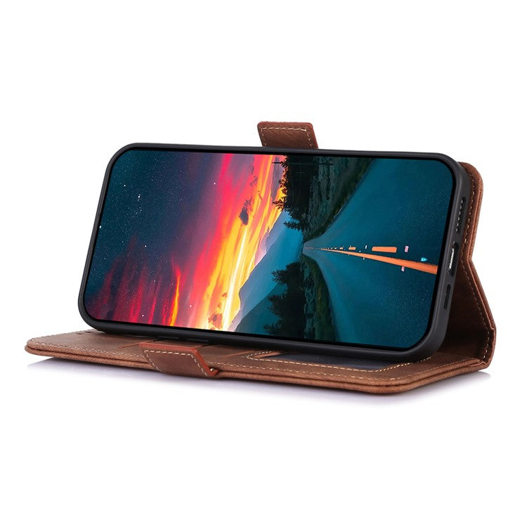 ABEEL For Motorola Moto G35 5G Case Retro Leather Phone Cover Wallet Stand View - Brown