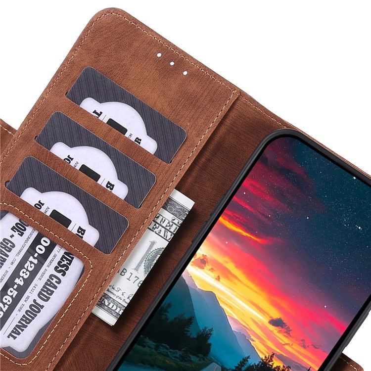 ABEEL For Motorola Moto G35 5G Case Retro Leather Phone Cover Wallet Stand View - Brown