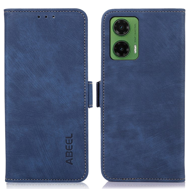 ABEEL For Motorola Moto G35 5G Case Retro Leather Phone Cover Wallet Stand View - Blue
